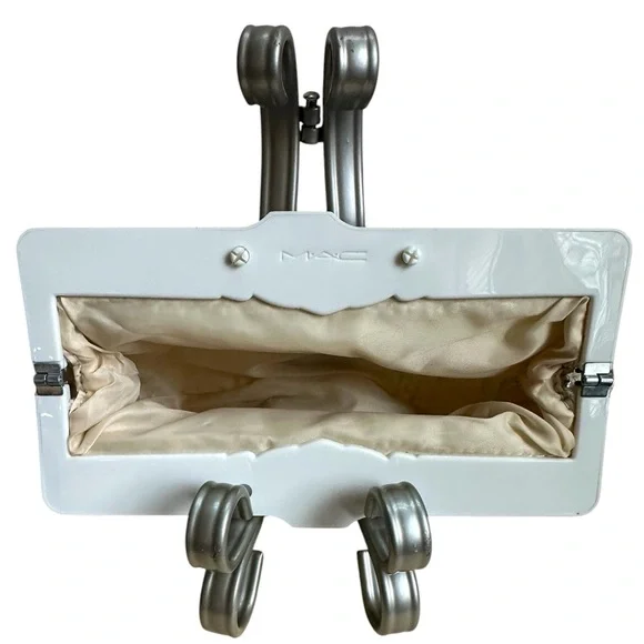 MAC White & Silver Tweed Cosmetics Case Clutch - Picture 5 of 9